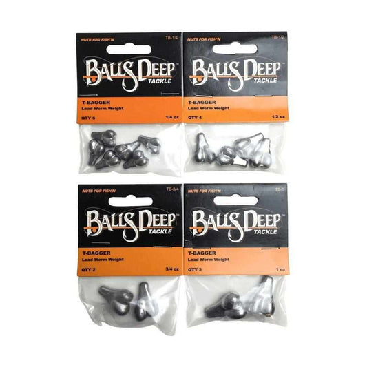 4 Sacks of Ball-Shaped Worm Weights - 4 Different Sizes