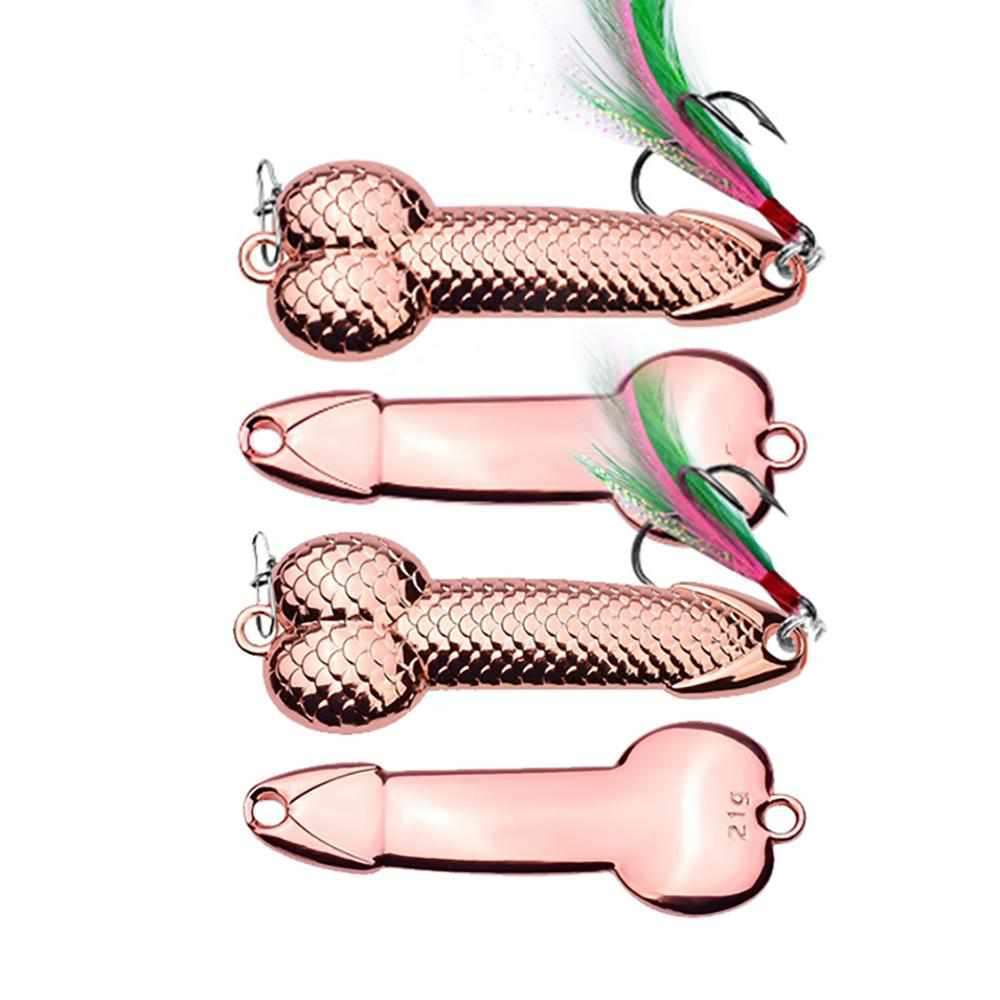 dick and balls fishing lure Silly Spoonbait Penis Lure - 4 Pack | Funny Fishing Tackle