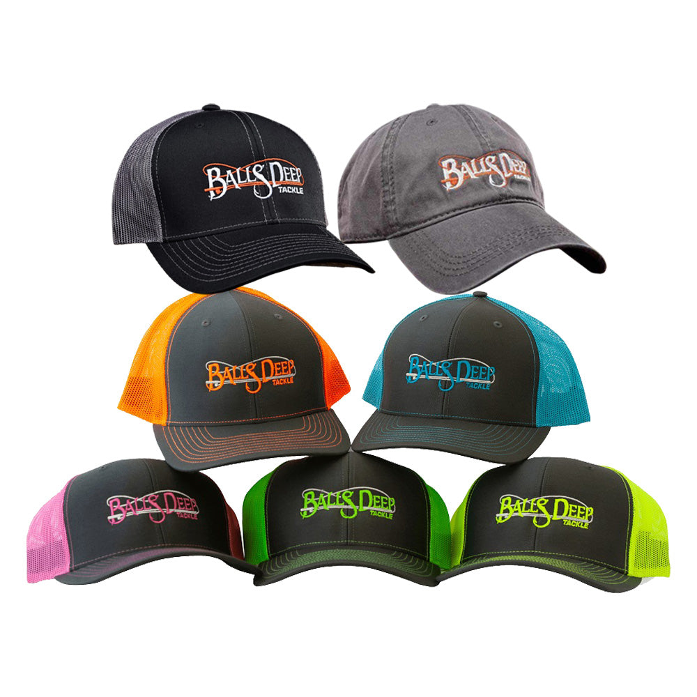 BALLS DEEP TACKLE SNAPBACK HAT (6 COLORS), Funny Fishing Hats