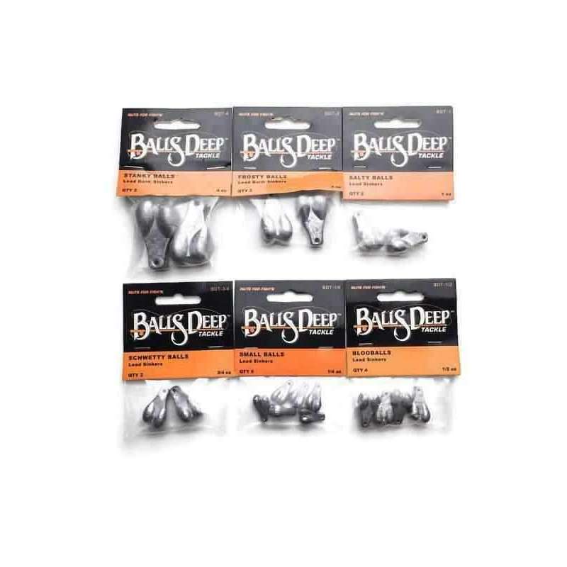 6 Pack Sack of Fishing Sinkers - Includes 6 Different Sizes
