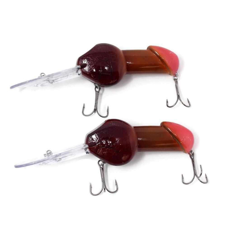dick and balls fishing lure Cocky Crankbait Penis Lure - 2 Pack | Funny Fishing Tackle
