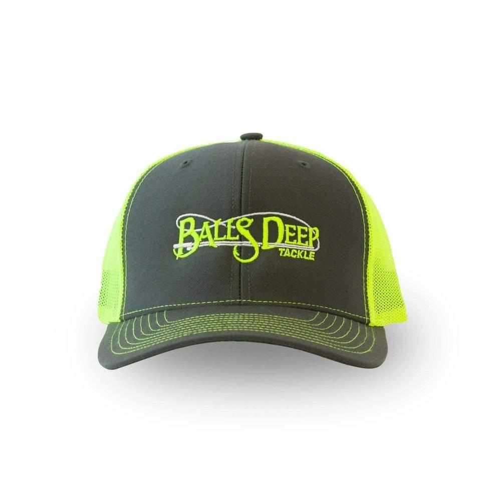 https://ballsdeeptackle.com/cdn/shop/products/balls-deep-tackle-funny-fishing-shirts-and-hats-fishing-gifts-for-men-neon-yellowcharcoal-snapback-hats-27835633.jpg?v=1648048762&width=1445