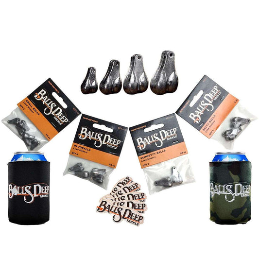 Sexy Six Pack - 6 Piece Fishing Sinker Pack (Includes 2 Koozies + 5 Stickers)