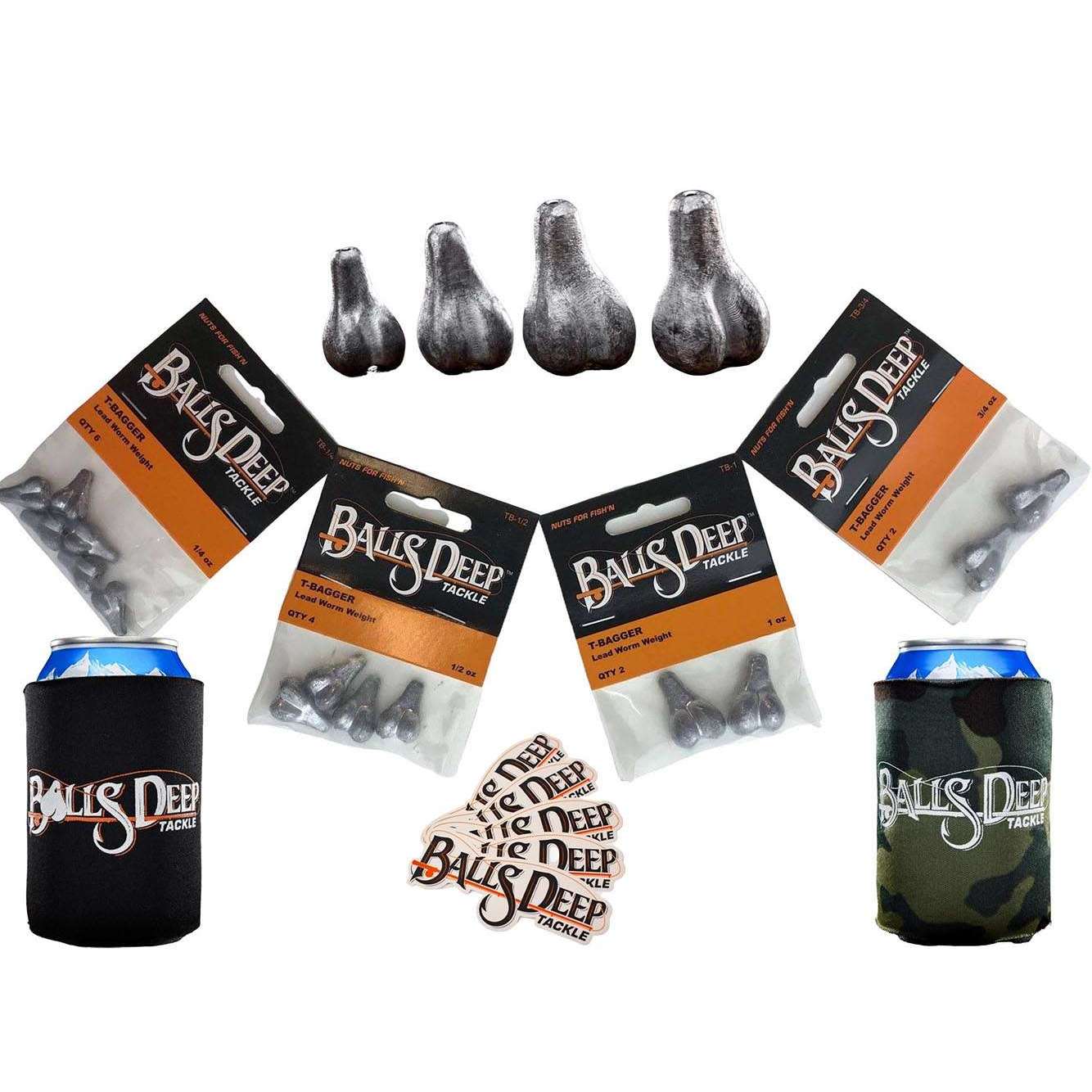 Sexy Six Pack - 6 Piece Fishing Weights Pack (Includes 2 Koozies + 5 Stickers)